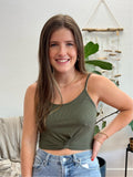 Forest Cropped Twist Cami