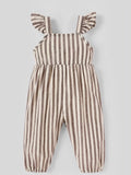 Baby Ruffle Sleeve Striped Jumpsuit