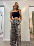 Charcoal Satin Flowy Pants