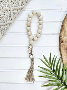 Natural and Chippy White  Bead Loop - Terra Cottage