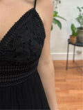 Black Lace Bodice Maxi Dress