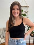 Black Cropped Twist Cami