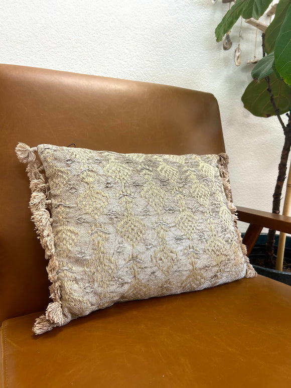 Embroidered Chenille Lumbar Pillow