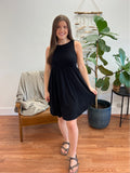 Black Jersey Swing Dress