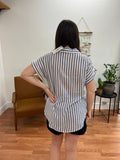 Blue Classic Stripe Short Sleeve Top