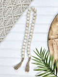 All Natural Beaded Garland With Tassels - Terra Cottage