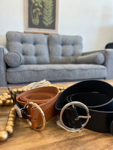 Brown Classic Circle Buckle Belt