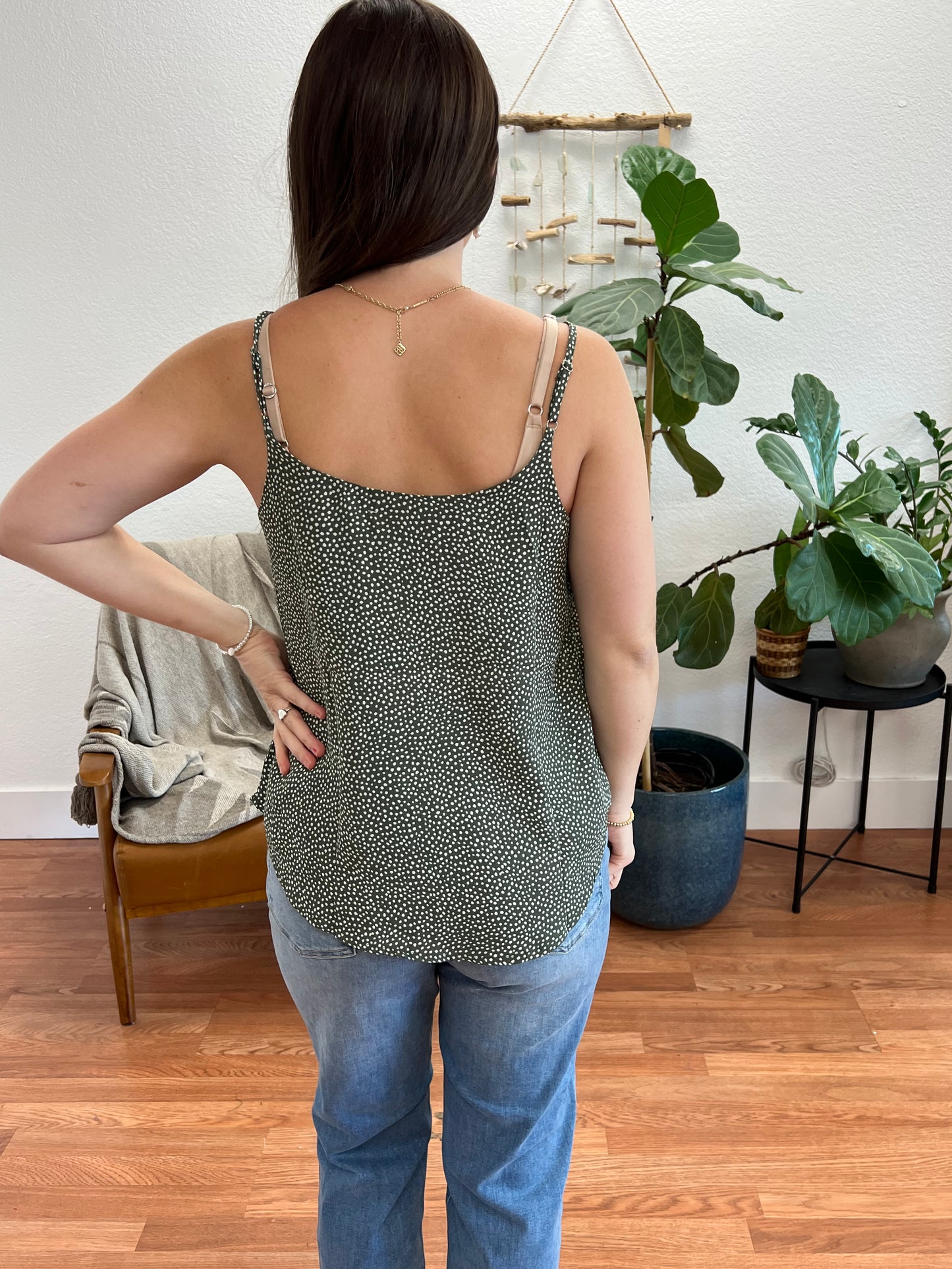 Olive Dot Woven Cami