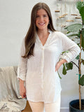 Off White Cotton Beachside Blouse