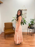 Peach Tiered Maxi Skirt