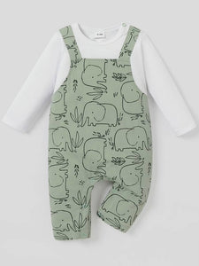 Baby Elephant Print Jumpsuit