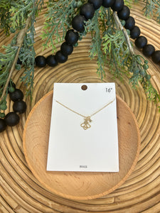 Gold Bee Pendant Necklace