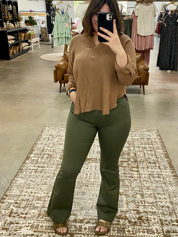 Olive Bootcut Jeans