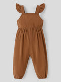 Baby Ruffle Sleeve Solid Jumpsuit