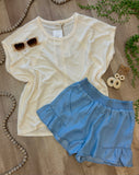 Cream Two Toned Knit Top