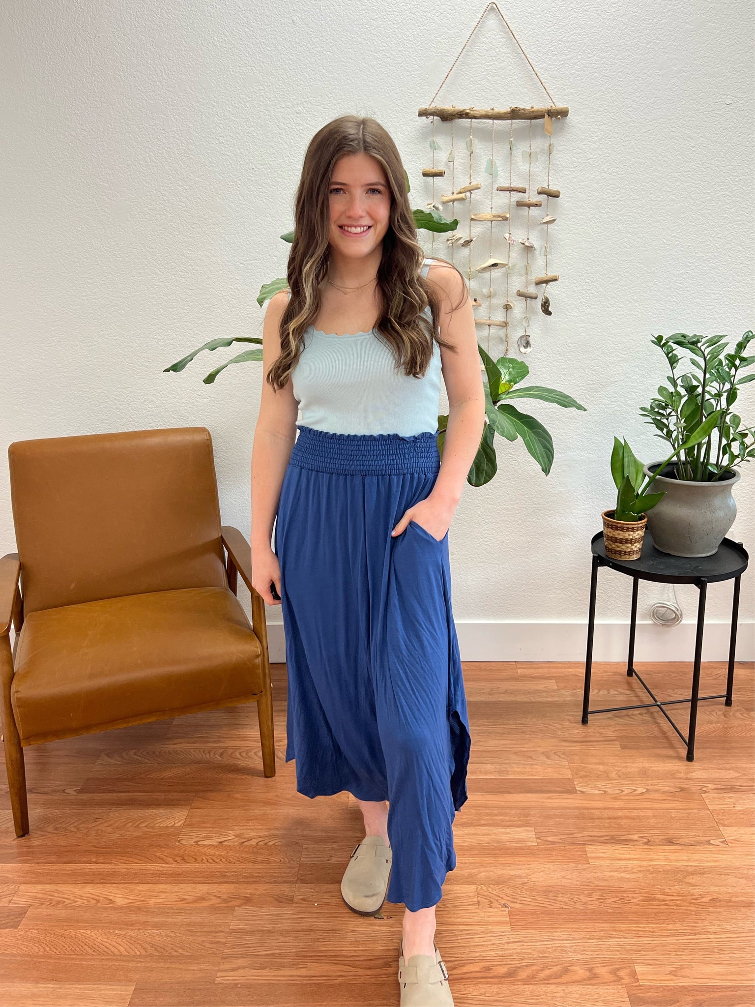 cobalt maxi skirt