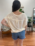 Cream Two Toned Knit Top