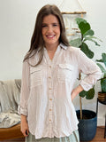 Mocha Stripe Classic Button Down