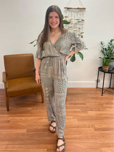 Sage Paisley Jumpsuit