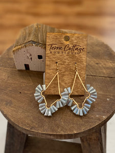 Grey Cutout Glass Bead Earrings