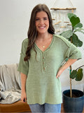 Sage Henley Knit Top