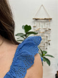 Capri Blue Ruffled Smocked Dress