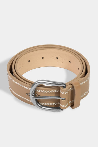 Etched Western Heart Pattern Faux Leather Belt