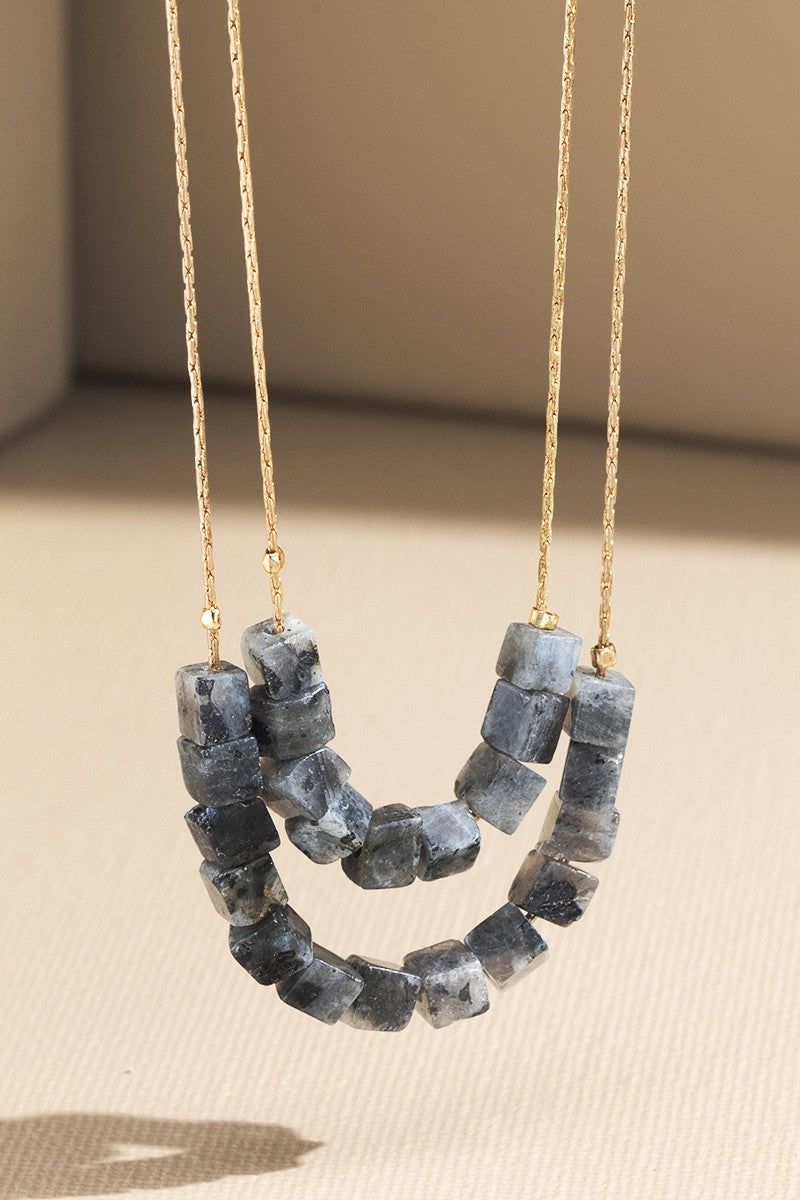 Cube Natural Stone Necklace