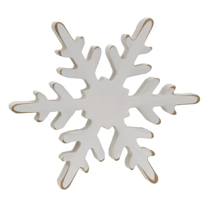 Distressed Chunky Wooden Snowflake Sitters