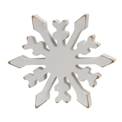 Distressed Chunky Wooden Snowflake Sitters