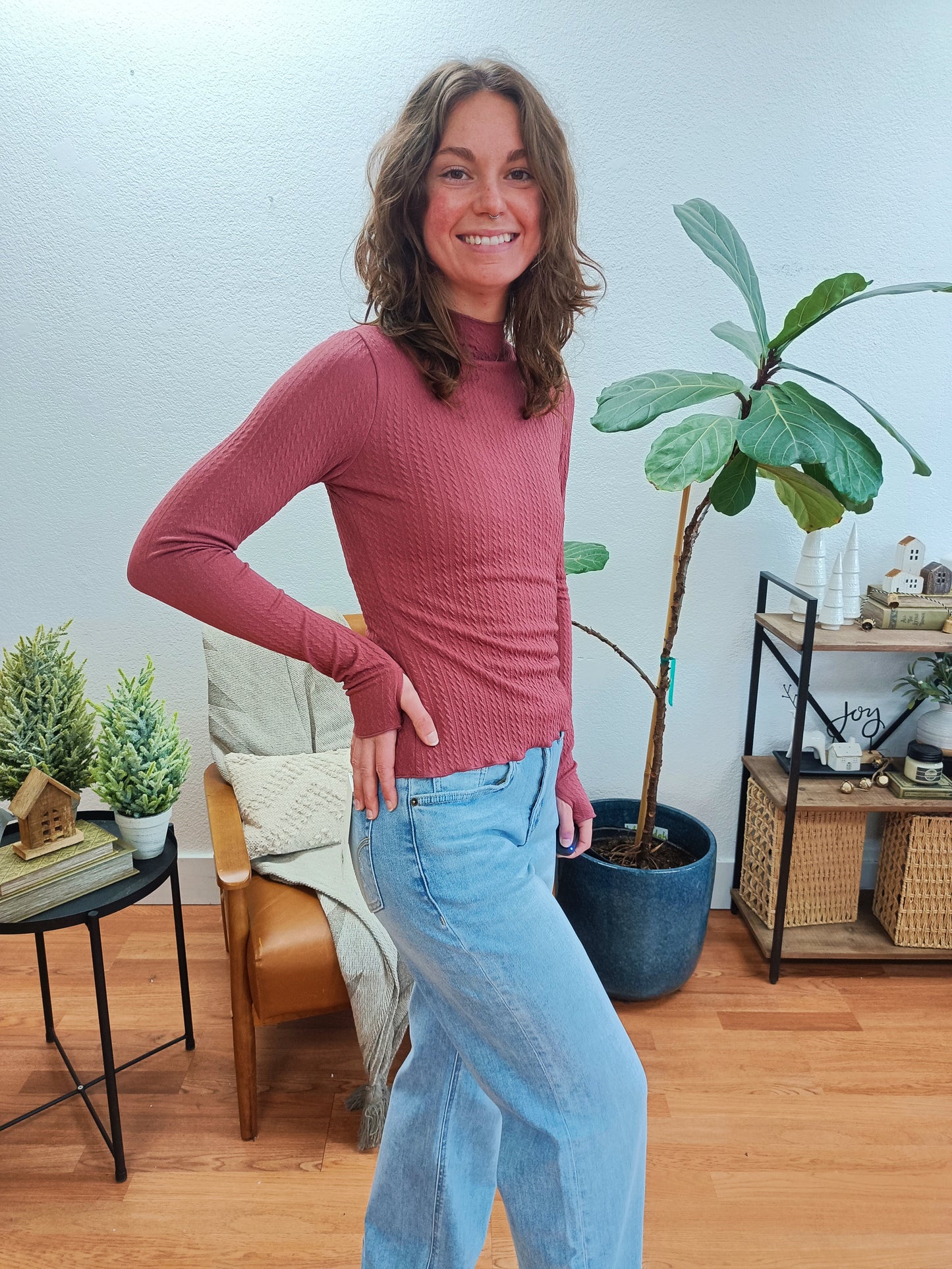 Mauve Merrow Hem Top