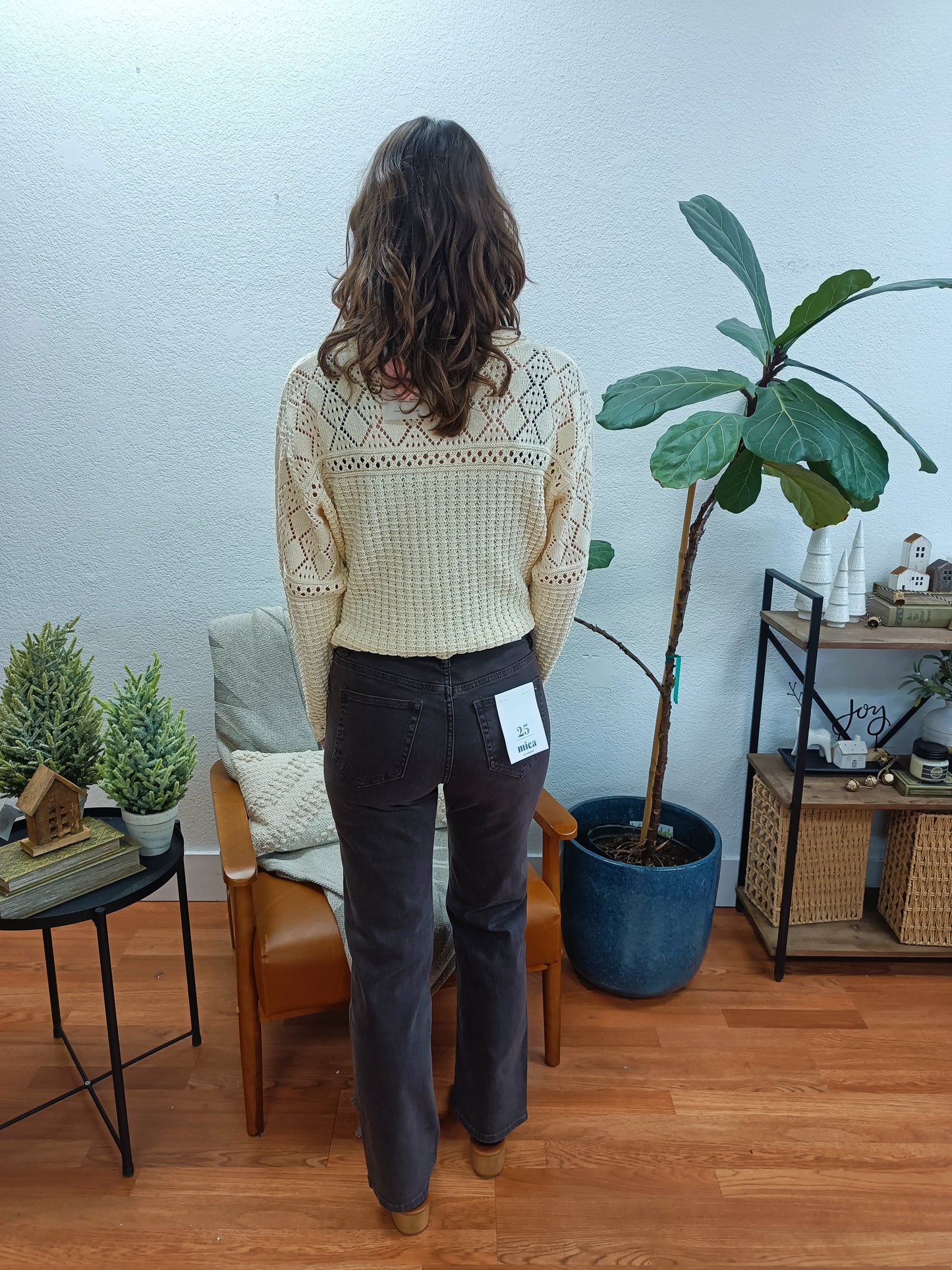 Mica Dark Brown Straight Leg Jeans