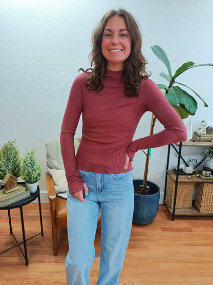 Mauve Merrow Hem Top