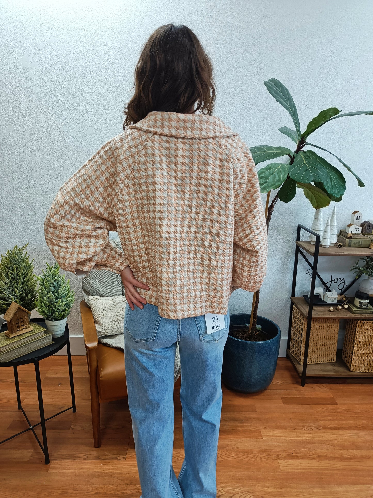 Tweed Cropped Zip Jacket