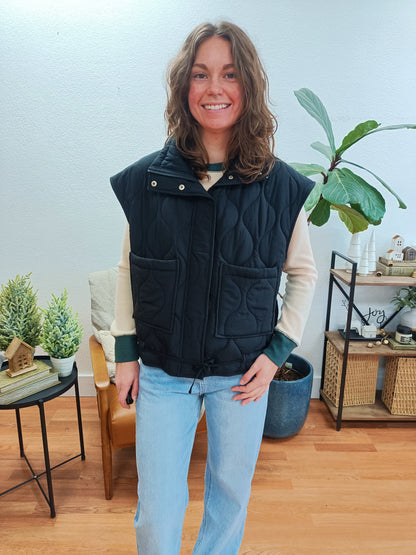 Button Front Relaxed Vest