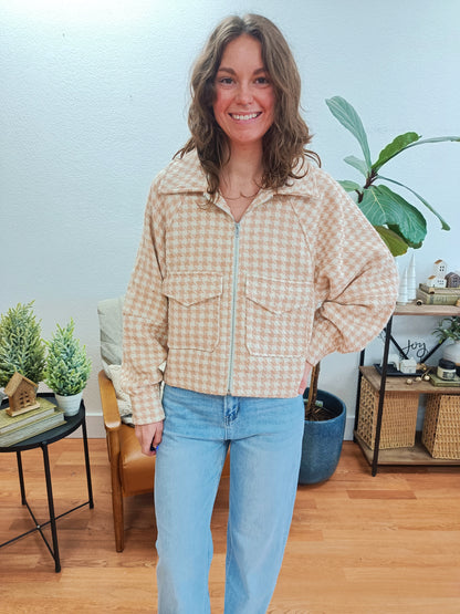 Tweed Cropped Zip Jacket