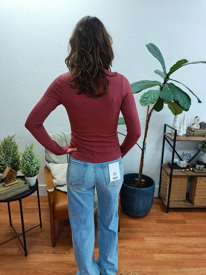 Mauve Merrow Hem Top