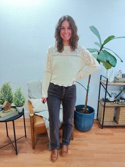 Mica Dark Brown Straight Leg Jeans