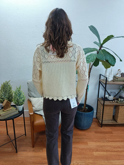 Ivory Knit Lace Top