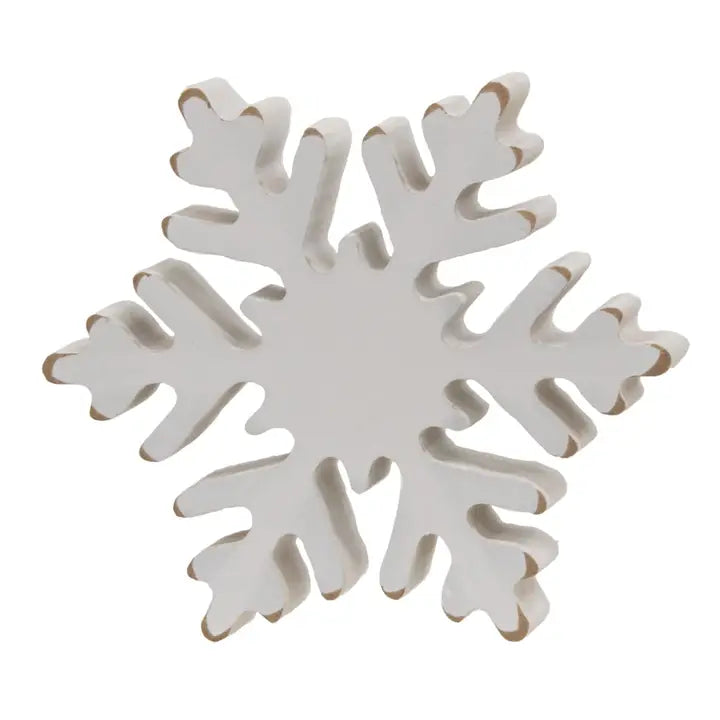 Distressed Chunky Wooden Snowflake Sitters