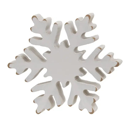 Distressed Chunky Wooden Snowflake Sitters