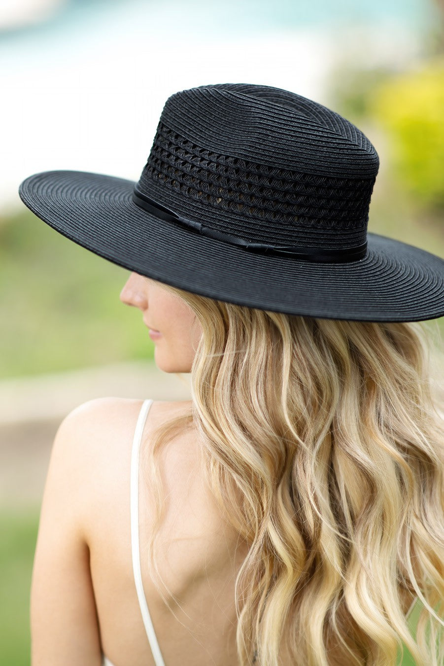 Woven Panama Hat with Leather Band