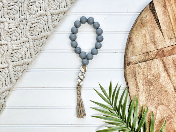 Slate and Chippy Bead Loop - Terra Cottage