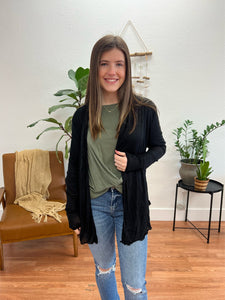 Black Flowy Cardigan