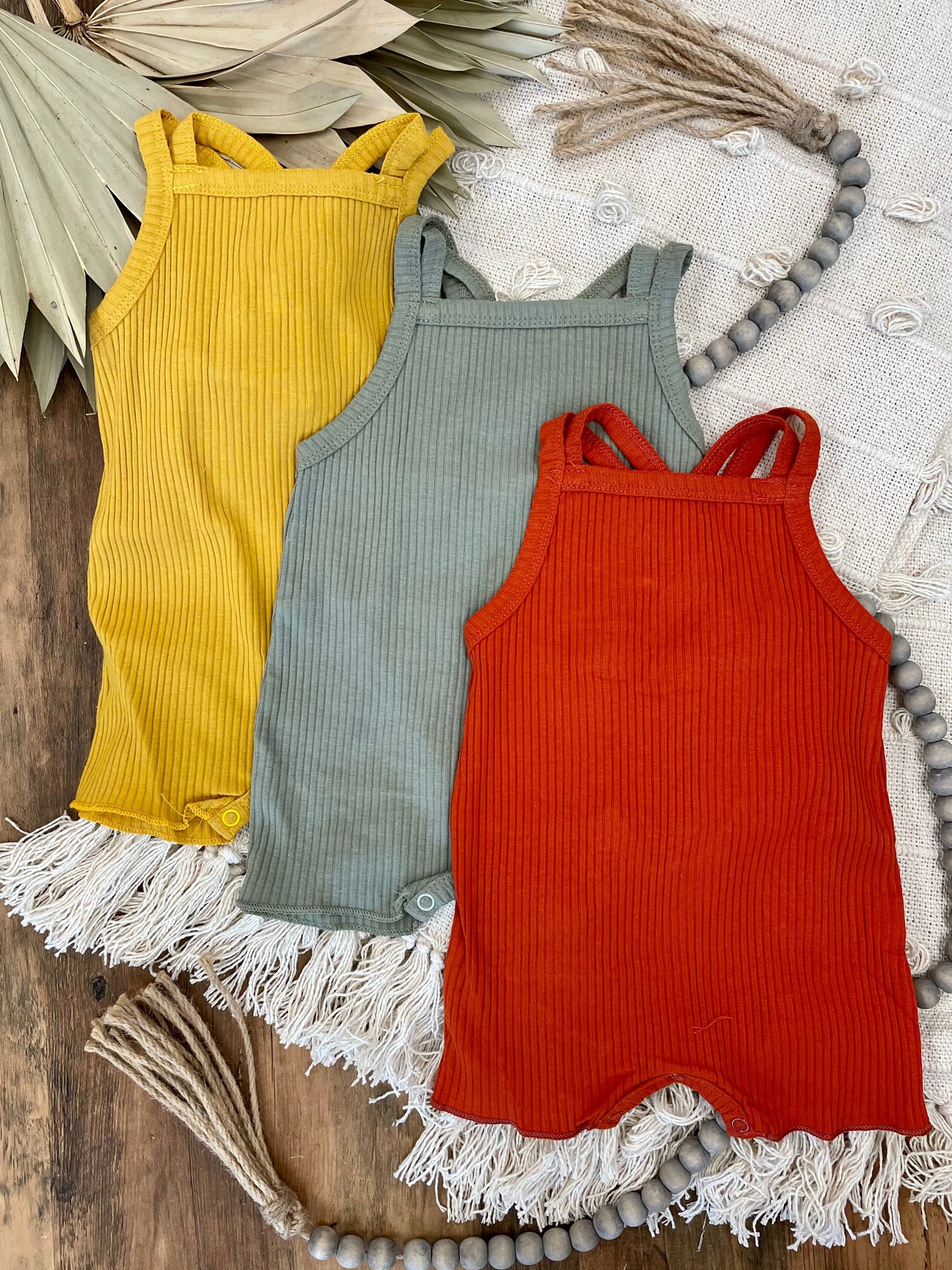 Strappy Ribbed Baby Romper