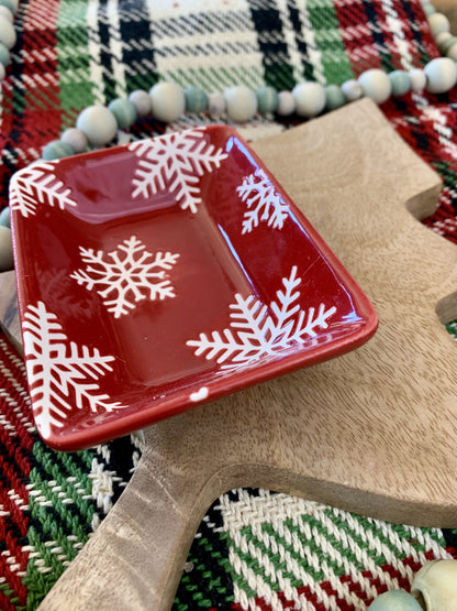 Stoneware Snowflake Tray