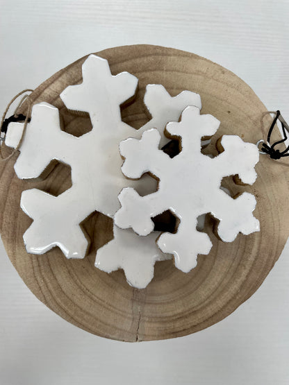 Enamel Wood Snowflake Ornament