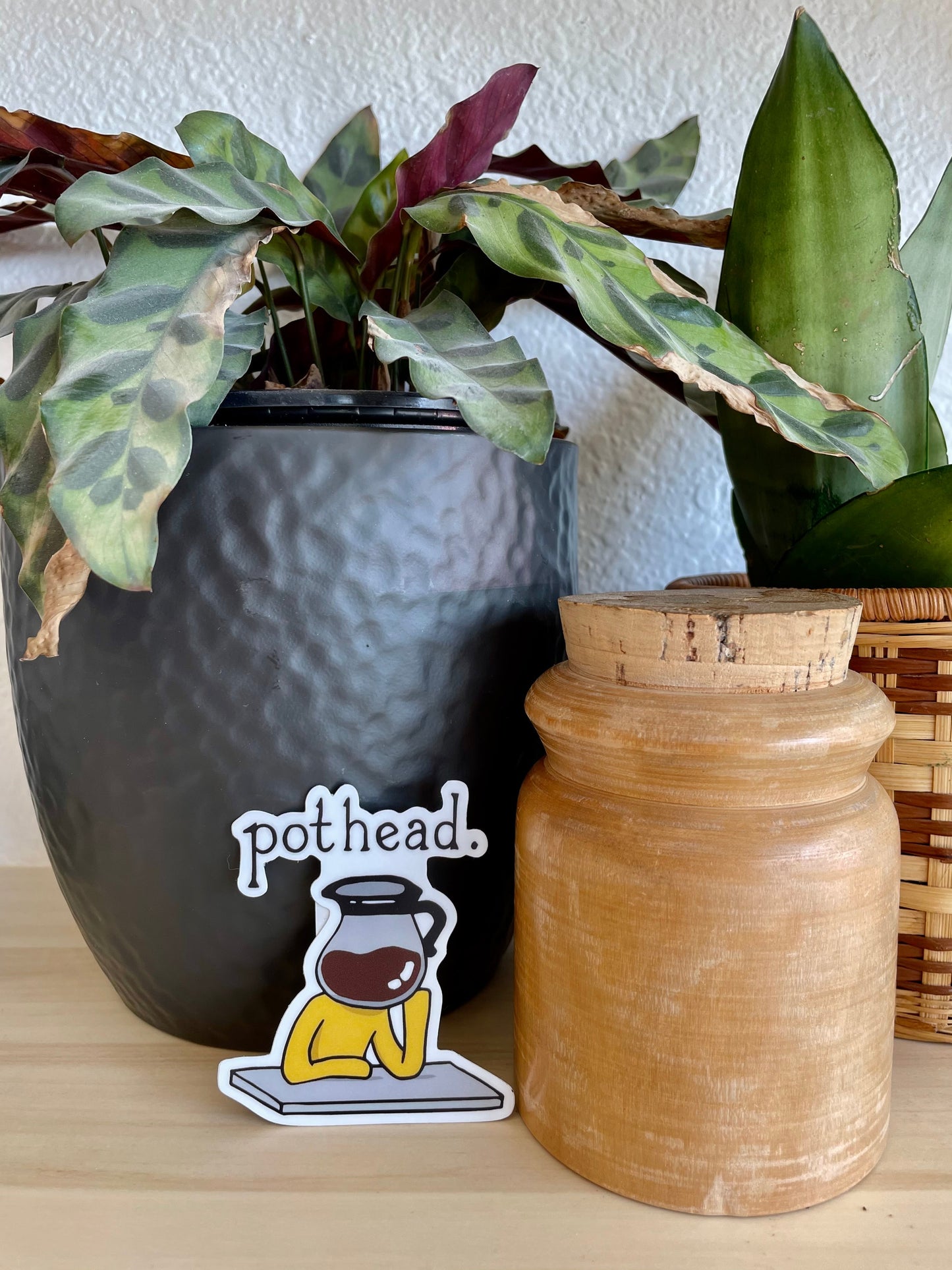 Pothead Coffee Pot Sticker - Terra Cottage
