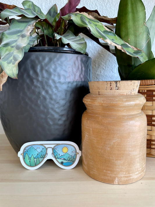 Sunglasses with Mountains Nature Sticker