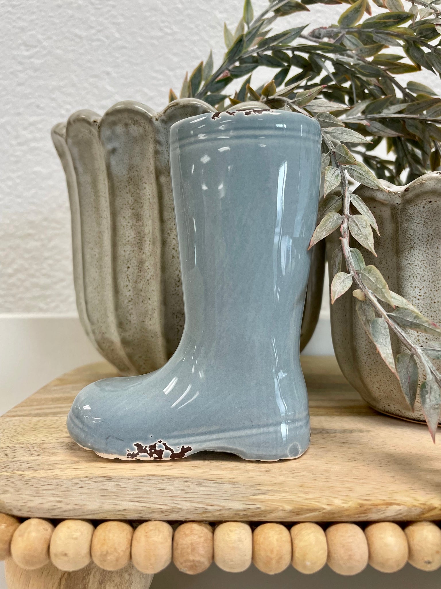 Stoneware Boot Vase Terra Cottage
